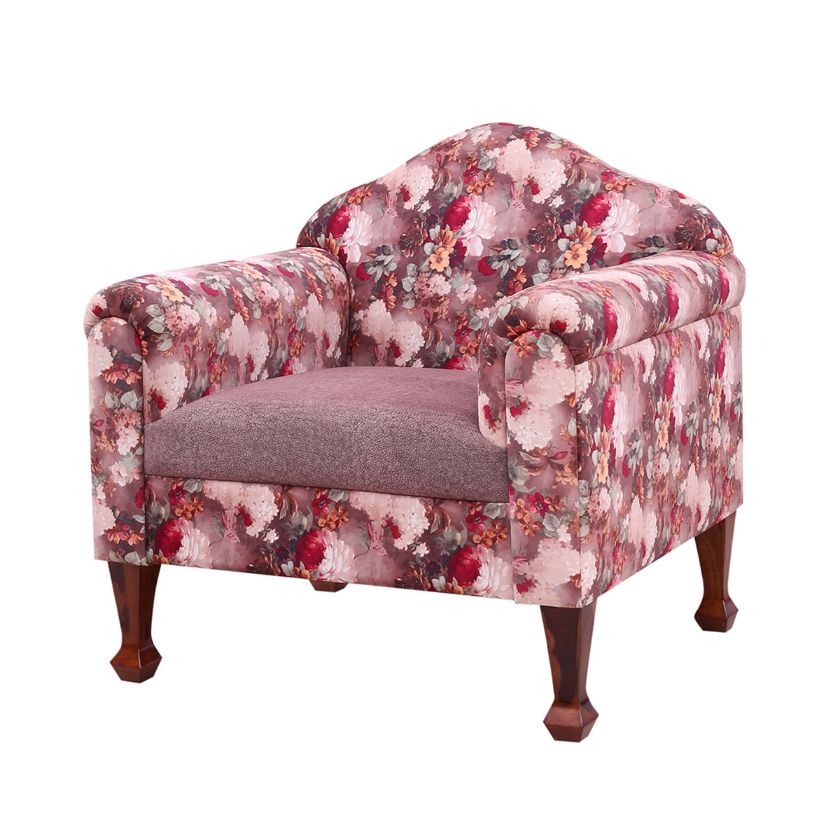 Picture of Nipomo Cottage Style Floral Upholstered Accent Single Seater Sofa