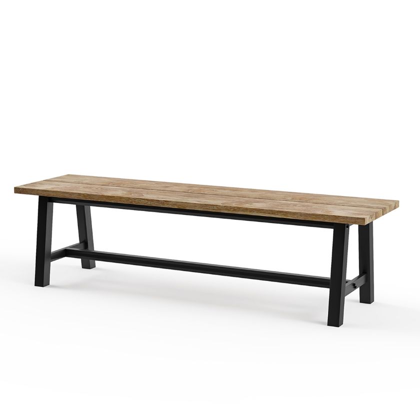 Picture of Spartanburg Rustic Teak Wood Outdoor Picnic Bench