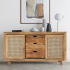 Picture of Bloomington Mango Wood Sliding Rattan Door Large Sideboard Cabinet