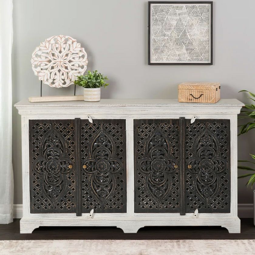 Picture of Castaic Distressed 2 Tone Accent Panel Door Buffet Sideboard