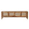 Picture of Foxton Rustic Solid Wood Media Console Rattan Cabinet
