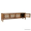 Picture of Foxton Rustic Solid Wood Media Console Rattan Cabinet