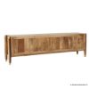 Picture of Foxton Rustic Solid Wood Media Console Rattan Cabinet