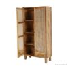 Picture of Porirua Solid Wood 4 Tier Armoire with Rattan Doors