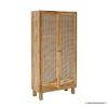 Picture of Porirua Solid Wood 4 Tier Armoire with Rattan Doors