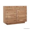 Picture of Cottbus Rustic Modern Solid Wood 9 Drawer Rattan Dresser