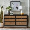 Picture of Winton Black Iron Rattan 6 Drawer Dresser