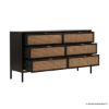 Picture of Winton Black Iron Rattan 6 Drawer Dresser