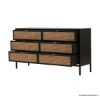 Picture of Winton Black Iron Rattan 6 Drawer Dresser