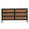 Picture of Winton Black Iron Rattan 6 Drawer Dresser