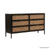 Picture of Winton Black Iron Rattan 6 Drawer Dresser