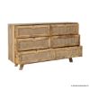 Picture of Parkway Rustic Modern Solid Wood 6 Drawer Rattan Dresser