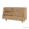 Picture of Parkway Rustic Modern Solid Wood 6 Drawer Rattan Dresser