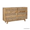 Picture of Parkway Rustic Modern Solid Wood 6 Drawer Rattan Dresser