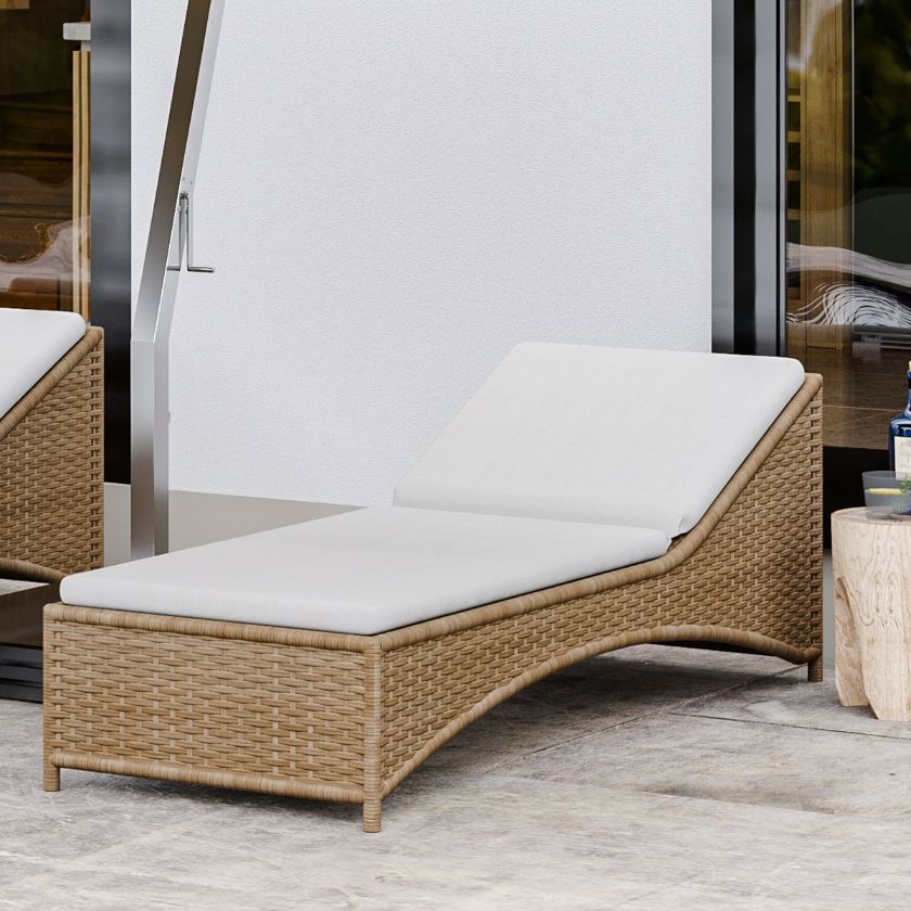 Picture of Bearsden Outdoor Wicker Single Chaise Lounge with Cushions