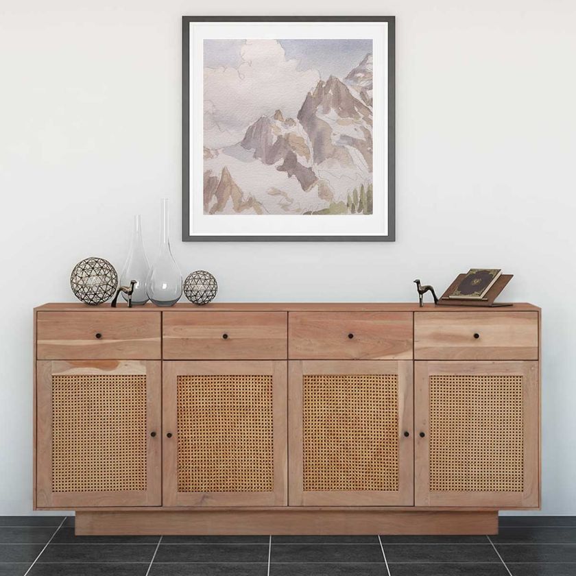 Picture of Muscoy Solid Wood Farmhouse Style Extra Large Sideboard Cabinet