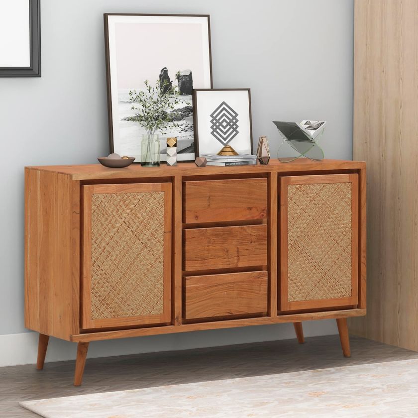 Picture of Soquel Modern Rustic Solid Wood 3 Drawer Sideboard