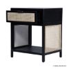 Picture of Kirkcaldy Modern Solid Wood Rattan End Table