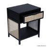 Picture of Kirkcaldy Modern Solid Wood Rattan End Table