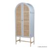 Picture of Broxburn Mahogany Wood Arched Rattan Door Armoire