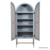 Picture of Broxburn Mahogany Wood Arched Rattan Door Armoire