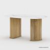 Picture of Darfield Solid Wood Oval Marble Dining Table