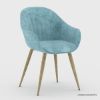 Picture of Darfield Solid Wood Mid-Century Upholstered Dining Chair