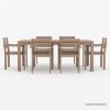 Picture of Dornbirn Outdoor Teak Dining Set with Umbrella Hole