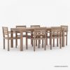 Picture of Dornbirn Outdoor Teak Dining Set with Umbrella Hole