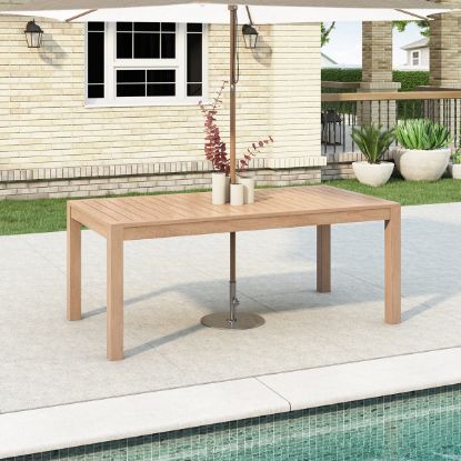 Picture of Dornbirn Teak Wood Outdoor Rectangle Dining Table With Umbrella Hole