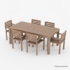 Picture of Dornbirn Teak Modern Outdoor Dining Table With Umbrella Hole