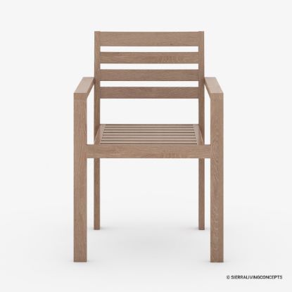 Picture of Dornbirn Outdoor Rustic Teak Wood Armchair with Back Rest