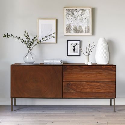 Picture of Eagleville Modern Mid Century Solid Wood 2 Drawer Credenza