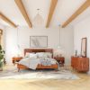 Picture of Bergenfield Mid-century Teak Wood 4 Piece Bedroom Set