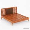 Picture of Bergenfield Mid-century Teak Wood 4 Piece Bedroom Set