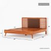 Picture of Bergenfield Mid-century Teak Wood 4 Piece Bedroom Set