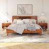 Picture of Bergenfield Teak Wood Mid-century Modern Platform Bed