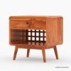 Picture of Bergenfield Teak Wood Mid-century Modern Nightstand