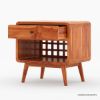 Picture of Bergenfield Teak Wood Mid-century Modern Nightstand