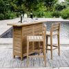 Picture of Busselton Rustic Teak Wood 3 Piece Outdoor Bar Set