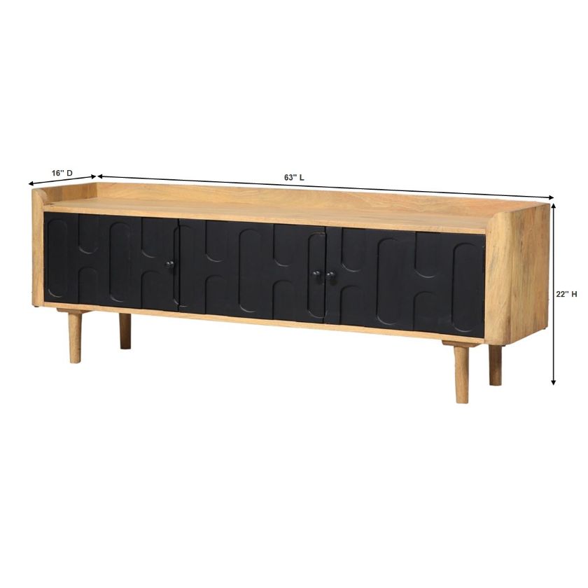 Prattville Mid-Century Modern Media Console Cabinets (63