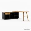 Picture of Mendoza Farmhouse Solid Wood 2 Tone L Shaped Rotating Desk