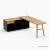 Picture of Mendoza Farmhouse Solid Wood 2 Tone L Shaped Rotating Desk