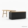Picture of Mendoza Farmhouse Solid Wood 2 Tone L Shaped Rotating Desk