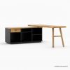 Picture of Mendoza Farmhouse Solid Wood 2 Tone L Shaped Rotating Desk