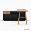 Picture of Mendoza Farmhouse Solid Wood 2 Tone L Shaped Rotating Desk
