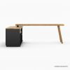 Picture of Mendoza Farmhouse Solid Wood 2 Tone L Shaped Rotating Desk