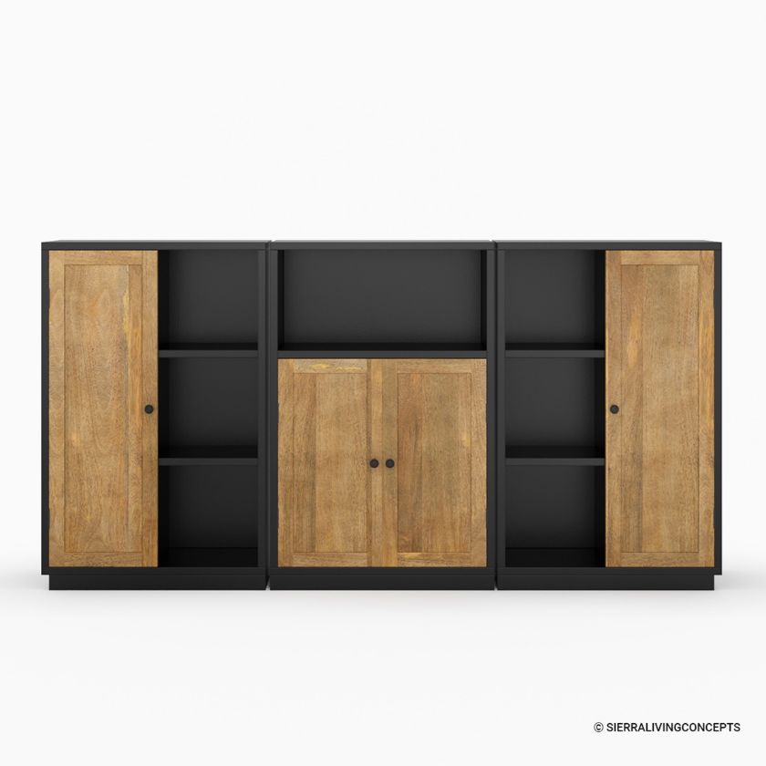 Mendoza Solid Wood Home Office Credenza Dimension Image