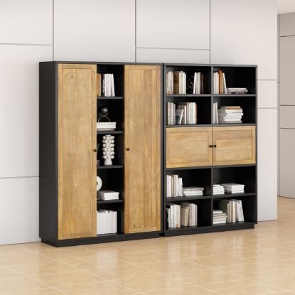 Picture of Mendoza Farmhouse Solid Wood Home Office Bookcase With Doors