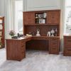 Picture of Dubrovnik Solid Wood Executive L-Shaped Home Office Desk With Hutch